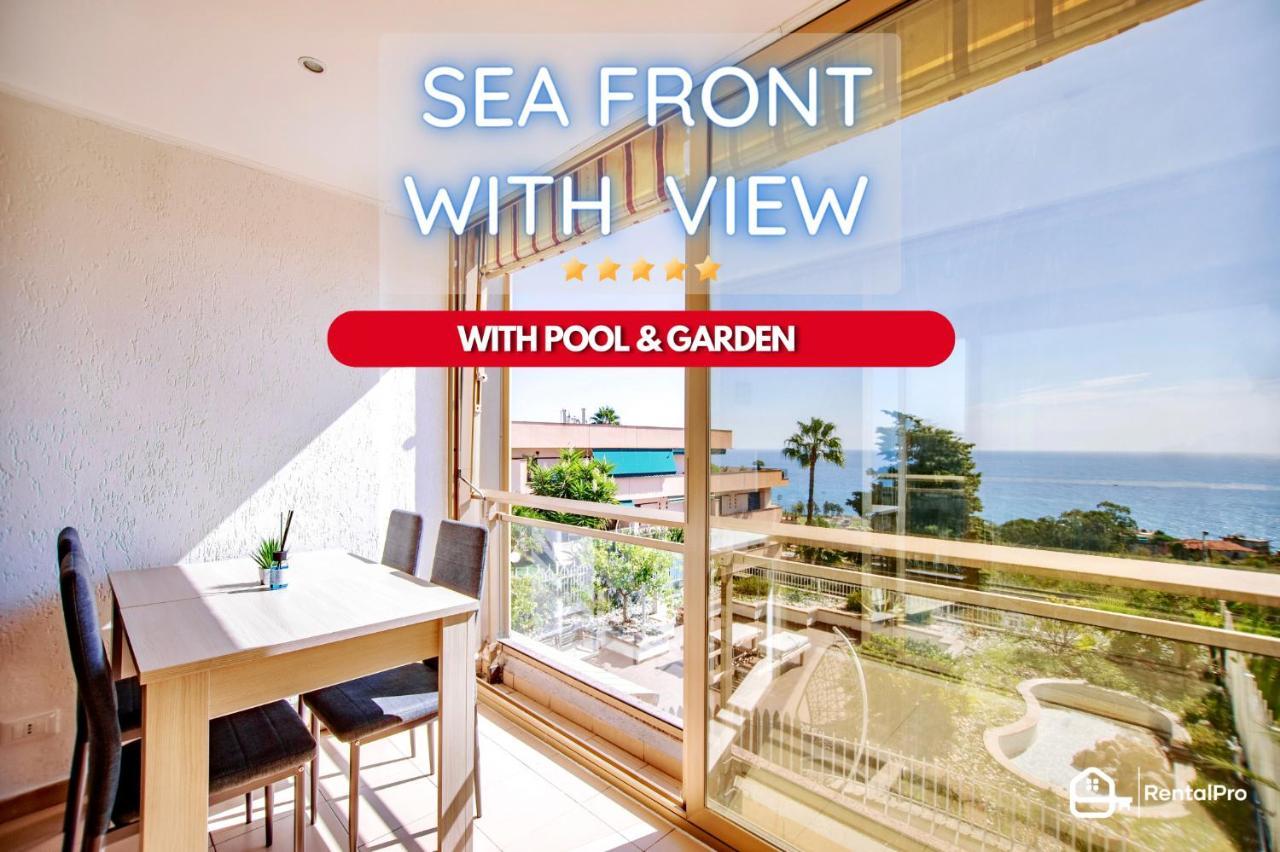 Free Parking-Sea View, With Pool & Garden Lägenhet Sanremo Exteriör bild